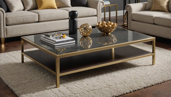 Table basse sur mesure : élégance en inox et laiton