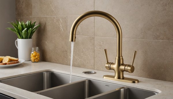 Faites le choix d'un robinet cuisine en laiton tendance.