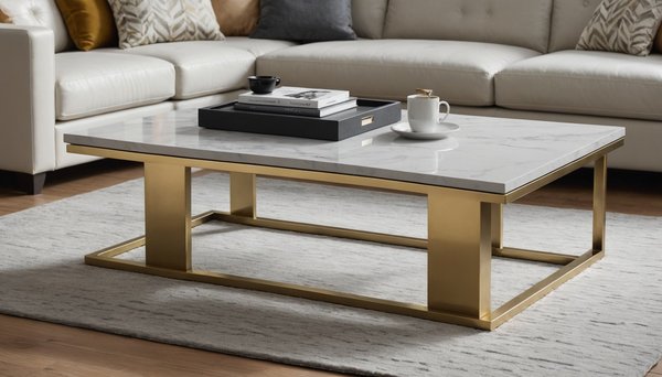 Table basse personnalisée : design chic en inox et laiton